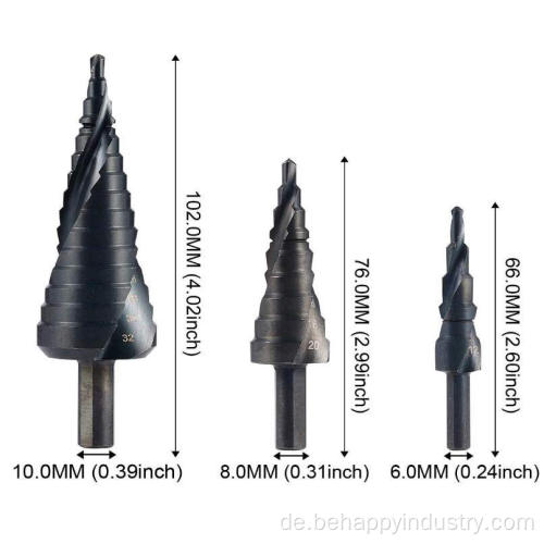 3 Packs Spiralschritt Drill Bit Set Set